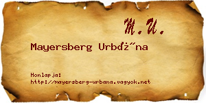 Mayersberg Urbána névjegykártya